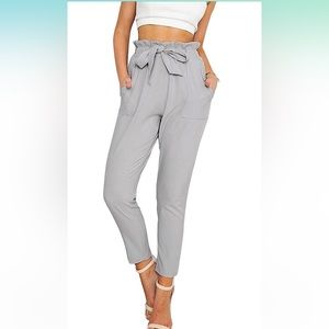 Slim Straight Leg Casual Pants with Pockets